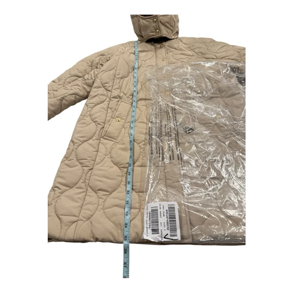 J Crew Khaki Long Signature Puffer Barn Corduroy Collar Lightweight Warm NEW